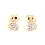 Harma Jewelry Chic Aristocats Stud Earrings - everyday minimalist 18K gold plated earrings for women. harma jewelry girls Aristocats cat Stud Earrings 18k Gold Plated. 